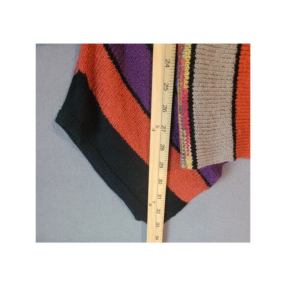 VTG Retro Knitwear Creative Fashion Multicolor Asym Tunic Top Unique Artsy L - Picture 7 of 8
